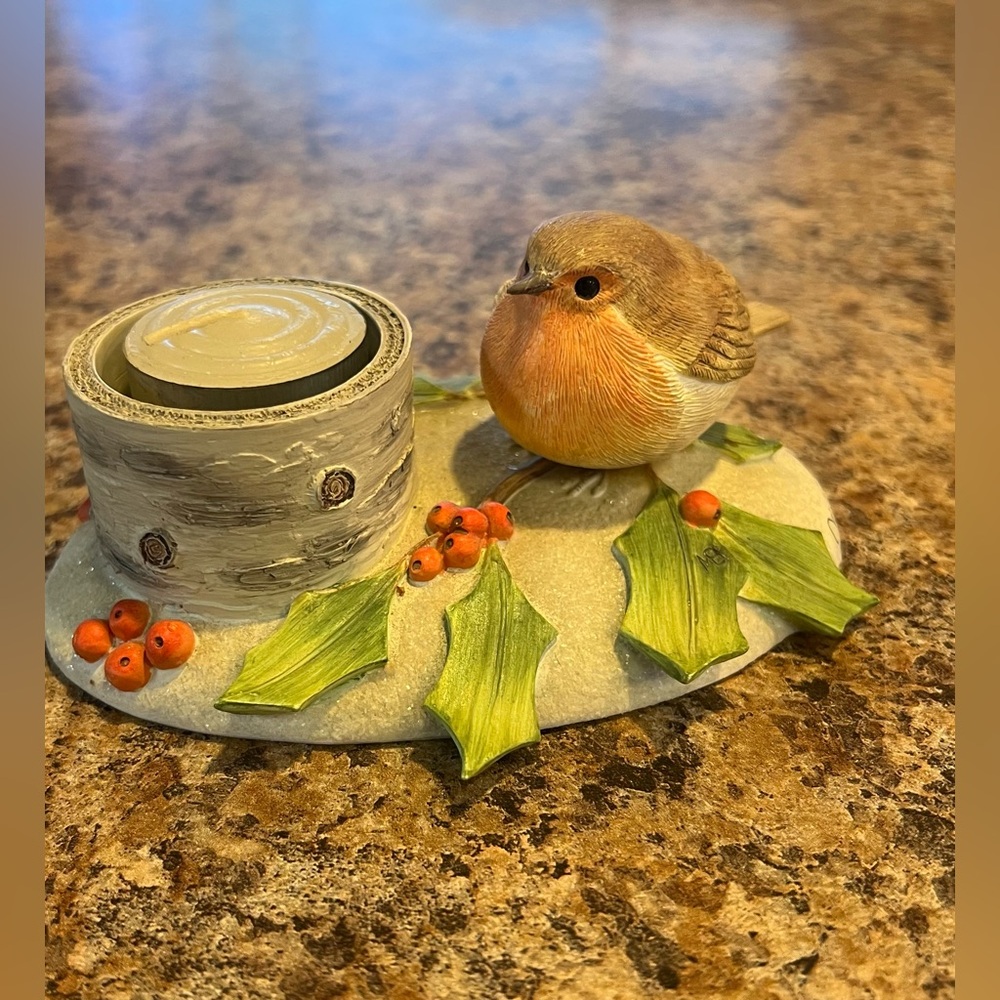 Hallmark Bird Candle Holder with Green and Orange Accents